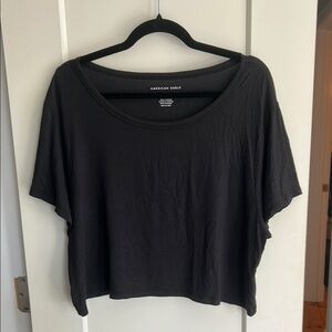 American Eagle Outfitters Soft & Sexy Black Boxy Crop T-Shirt